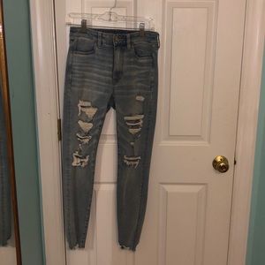 American Eagle Ripped Skinny Blue Jeans